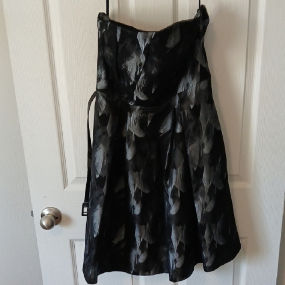WHBM Black and Gray Strapless Dress